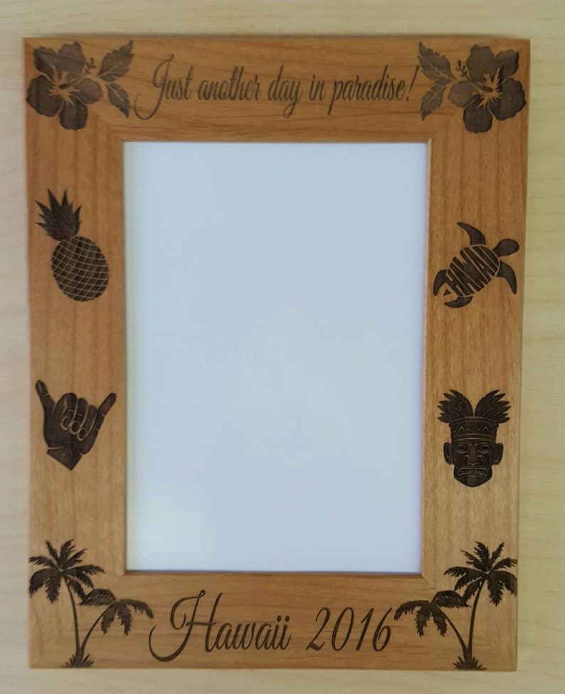 Hawaii Picture Frame 5x7 Vacation Custom Laser Engraved Frame Etsy