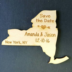New York Save the Date Qty 30-50 Wedding Favor, State Magnets - Bride, Groom, Gift, Save the Date, Rustic, Custom, United States Magnets