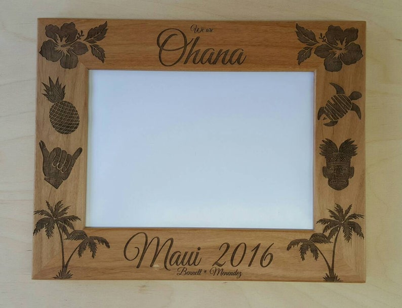 Hawaii Vacation Picture Frame 5x7 Family Vacation Custom Laser - Etsy