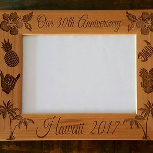 Hawaii Picture Frame 5x7 Vacation Custom Laser Engraved Frame image 5