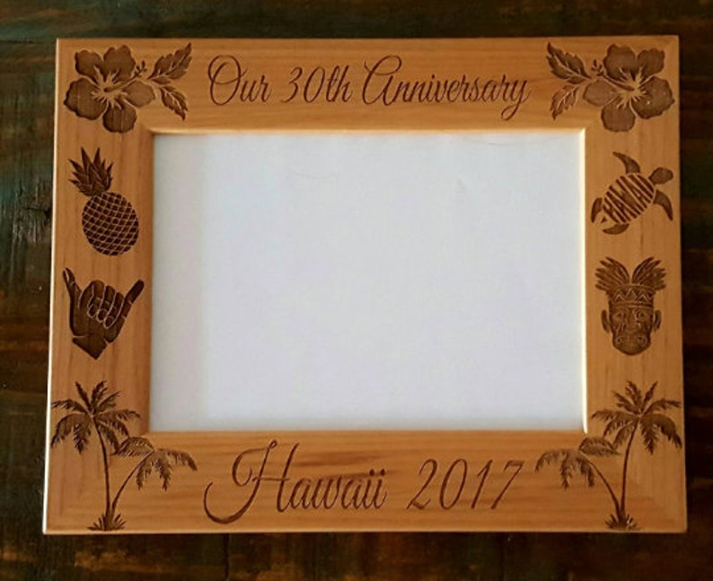 Hawaii Picture Frame 5x7 Vacation Custom Laser Engraved Frame image 5