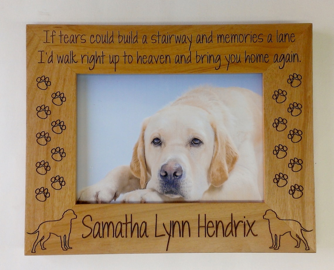 Dog Memorial Picture Frame 8x10 Pet Custom Laser Engraved Etsy