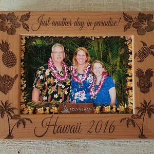 Hawaii Picture Frame 5x7 Vacation Custom Laser Engraved Frame image 3