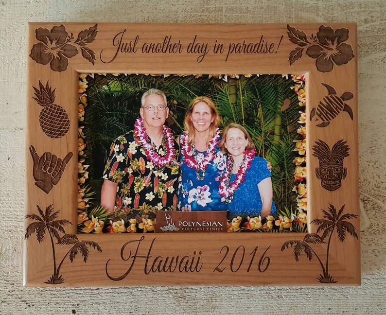 Hawaii Picture Frame 5x7 Vacation Custom Laser Engraved Frame image 3