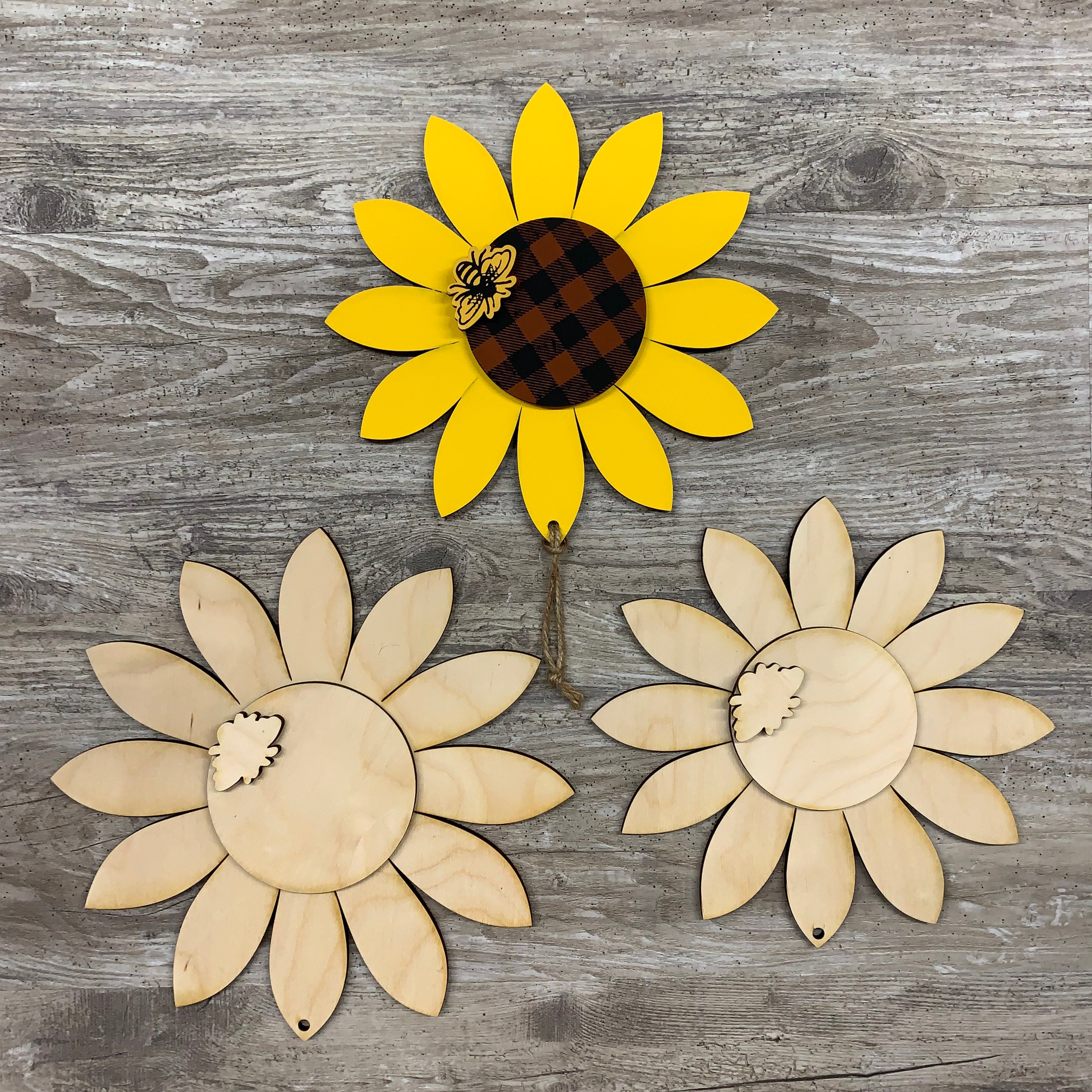 Sunflower Cutouts Unfinished Wooden Sunflower Etsy