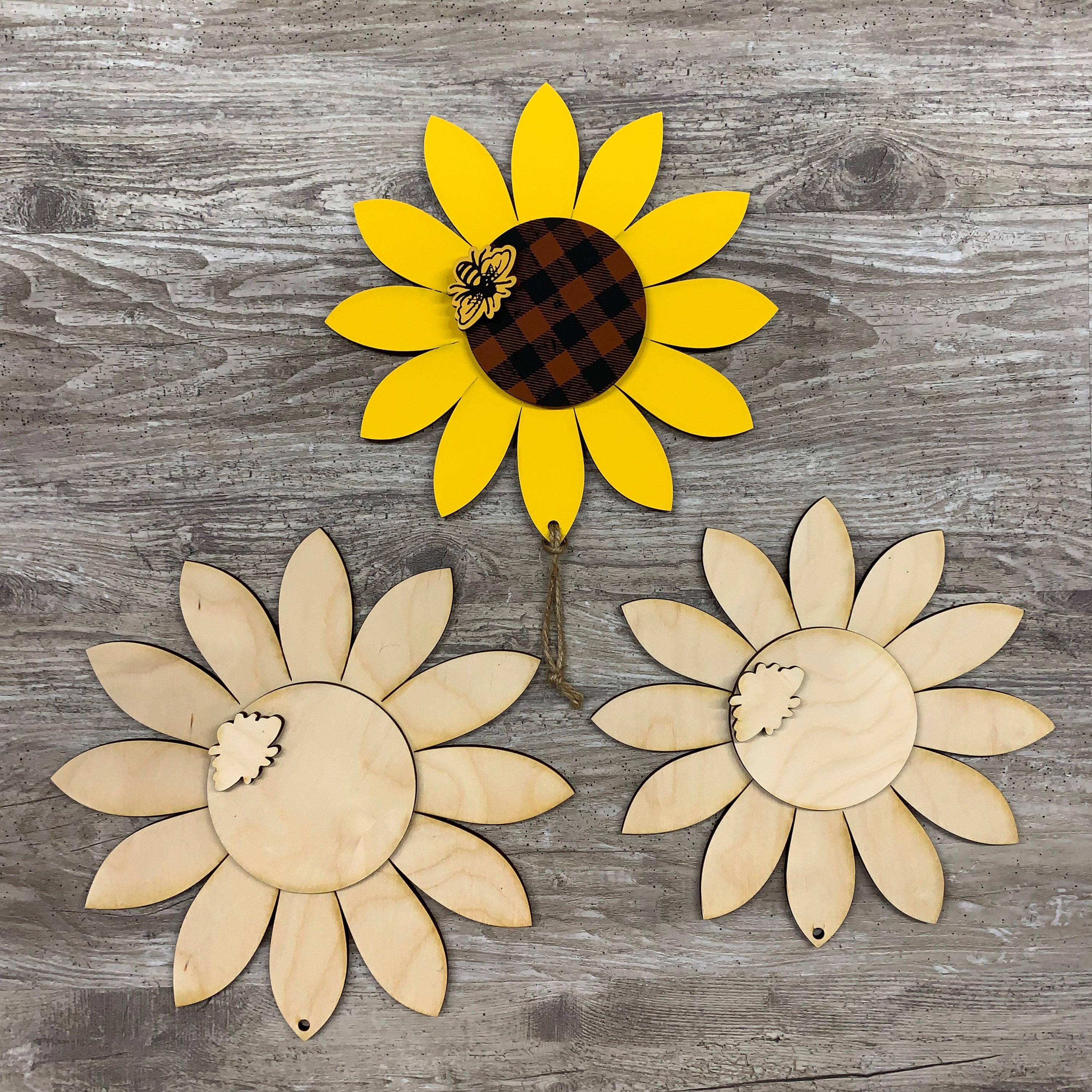 SUN/SUNFLOWER SHAPE Unfinished 1/4 Wood - 12 inch - Wooden Blanks