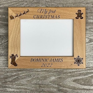 My First Christmas 5x7 Picture Frame Custom laser engraved