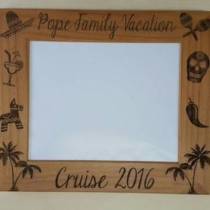 Mexico Vacation 5x7 Picture Frame Family Vacation  Custom Laser Engraved Frame