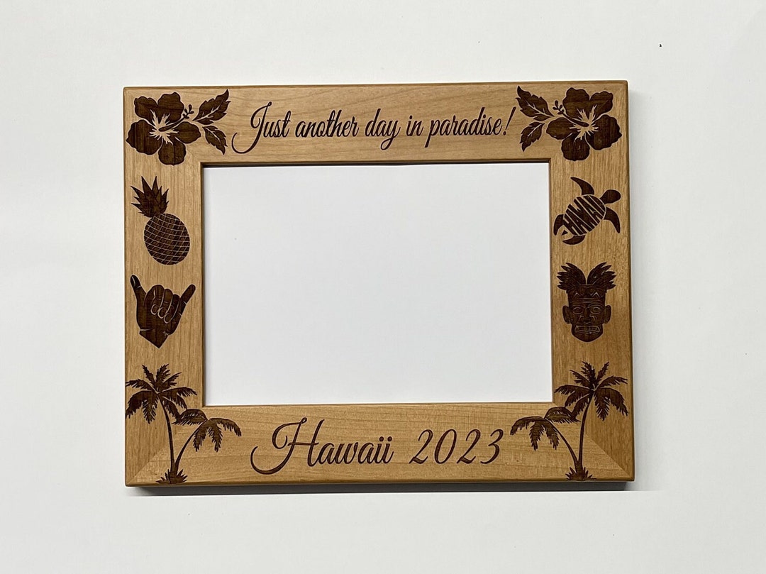 Hawaii Picture Frame 8x10 Vacation Custom Laser Engraved Frame Etsy