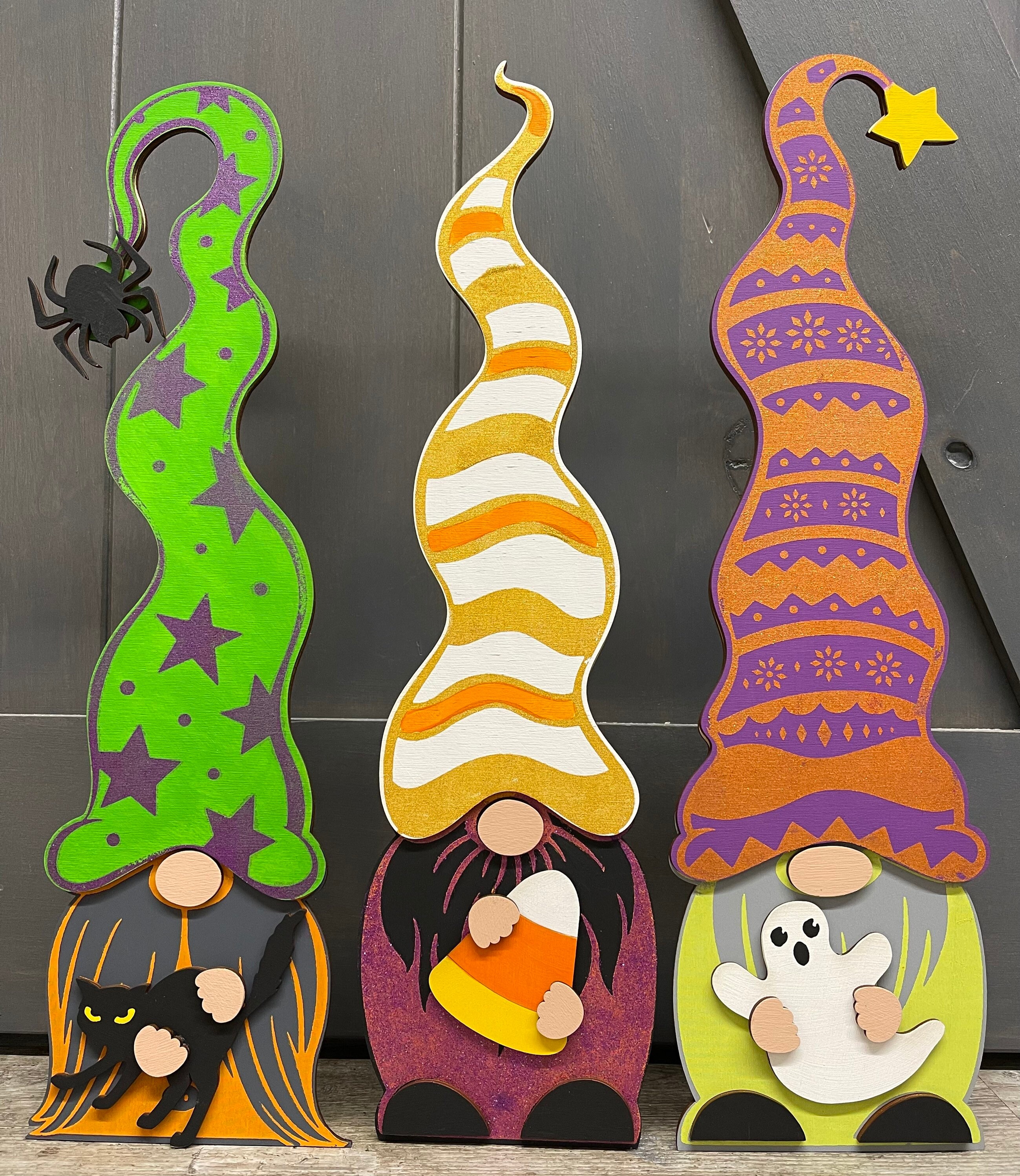Unpainted Halloween Gnome cutouts - set of 3