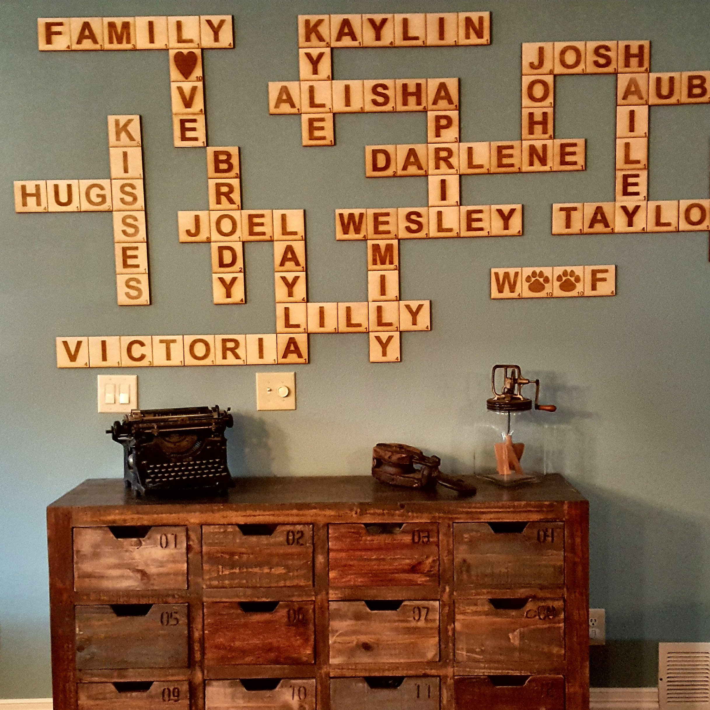 Scrabble Wall Tiles Letters Art Family
