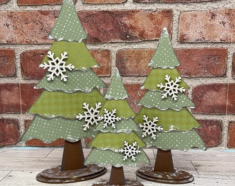 Mistletoe Trees - Set of 3 wood cutouts, unpainted ready for you to finish