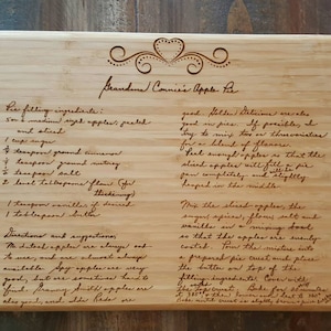 Personalized Cutting Board, 18 x 12 Large Top Quality Bamboo Cutting Board, Recipe Cutting Board, Grandma Gift, Mother, Aunt image 1