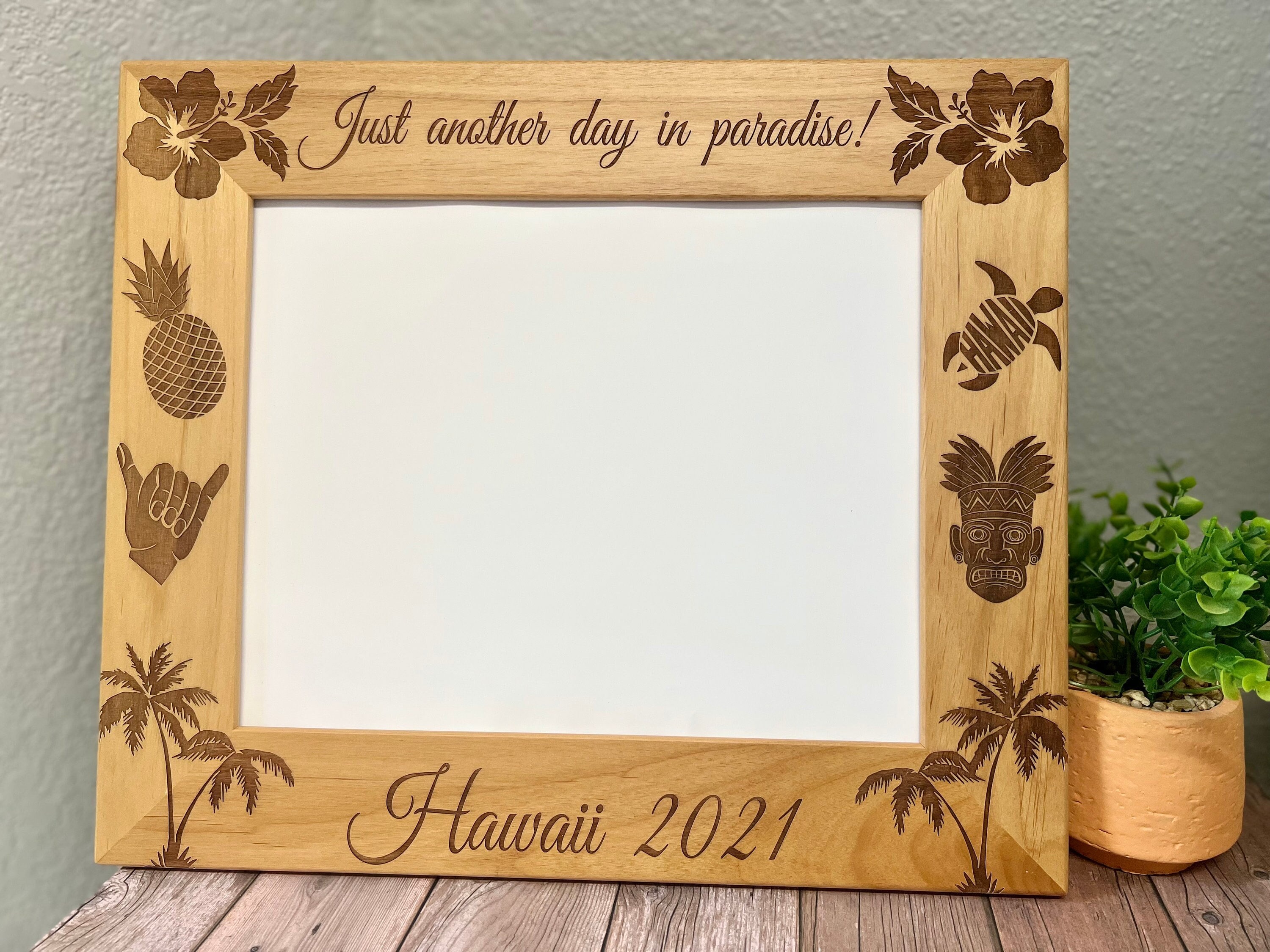 Hawaii Picture Frame 8x10 Vacation Custom Laser Engraved Frame - Etsy