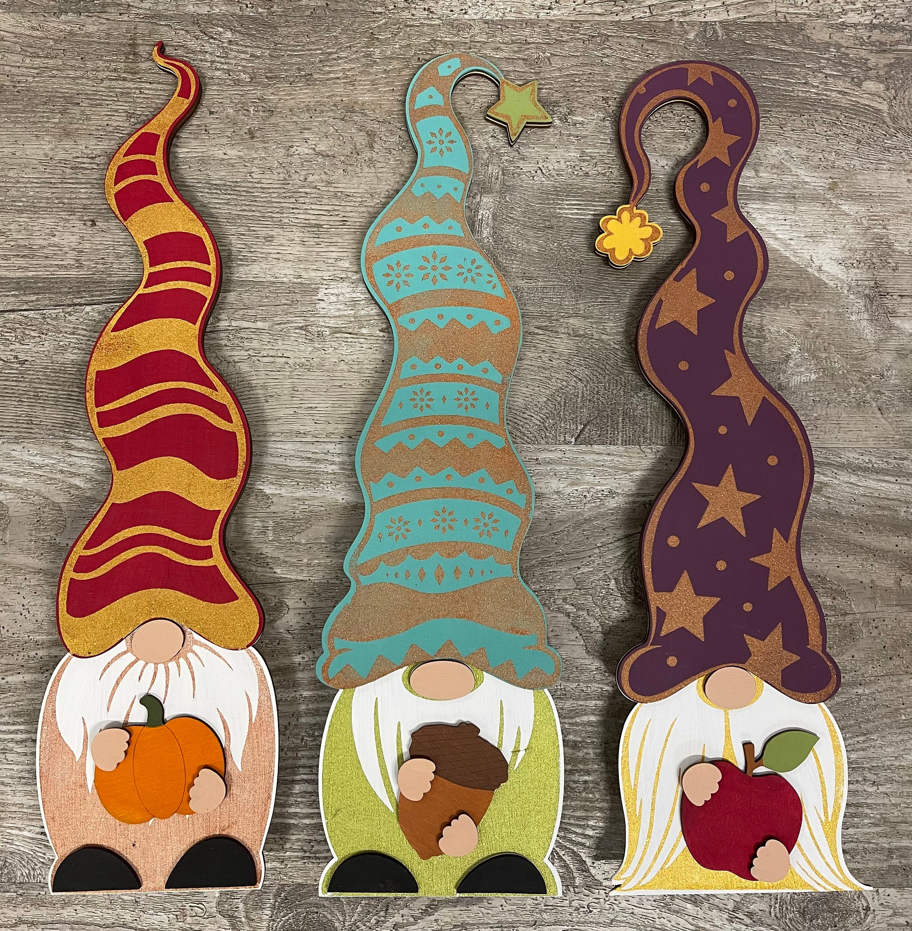 Unpainted Fall Gnome cutouts - set of 3