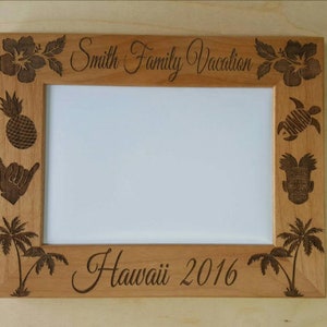 Hawaii Picture Frame 5x7 Vacation Custom Laser Engraved Frame image 4