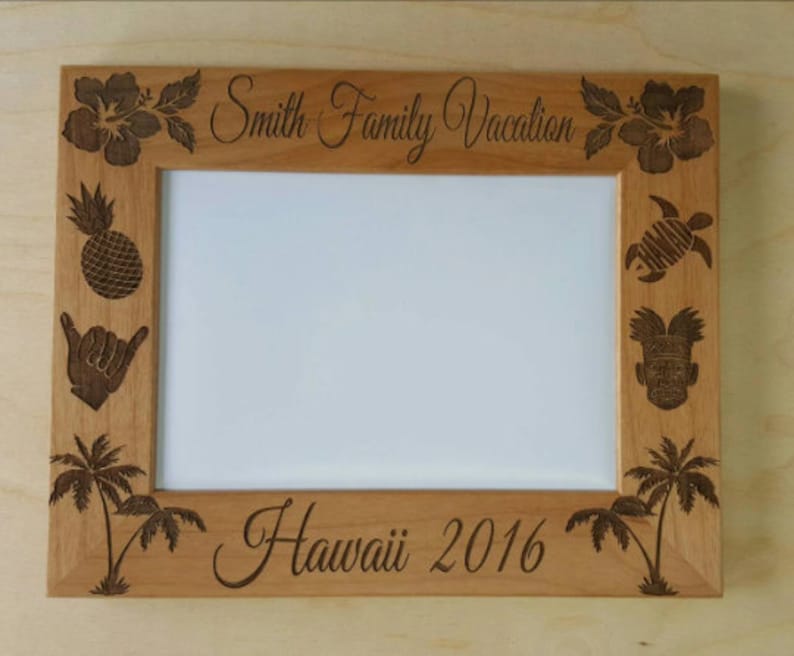 Hawaii Picture Frame 5x7 Vacation Custom Laser Engraved Frame image 4