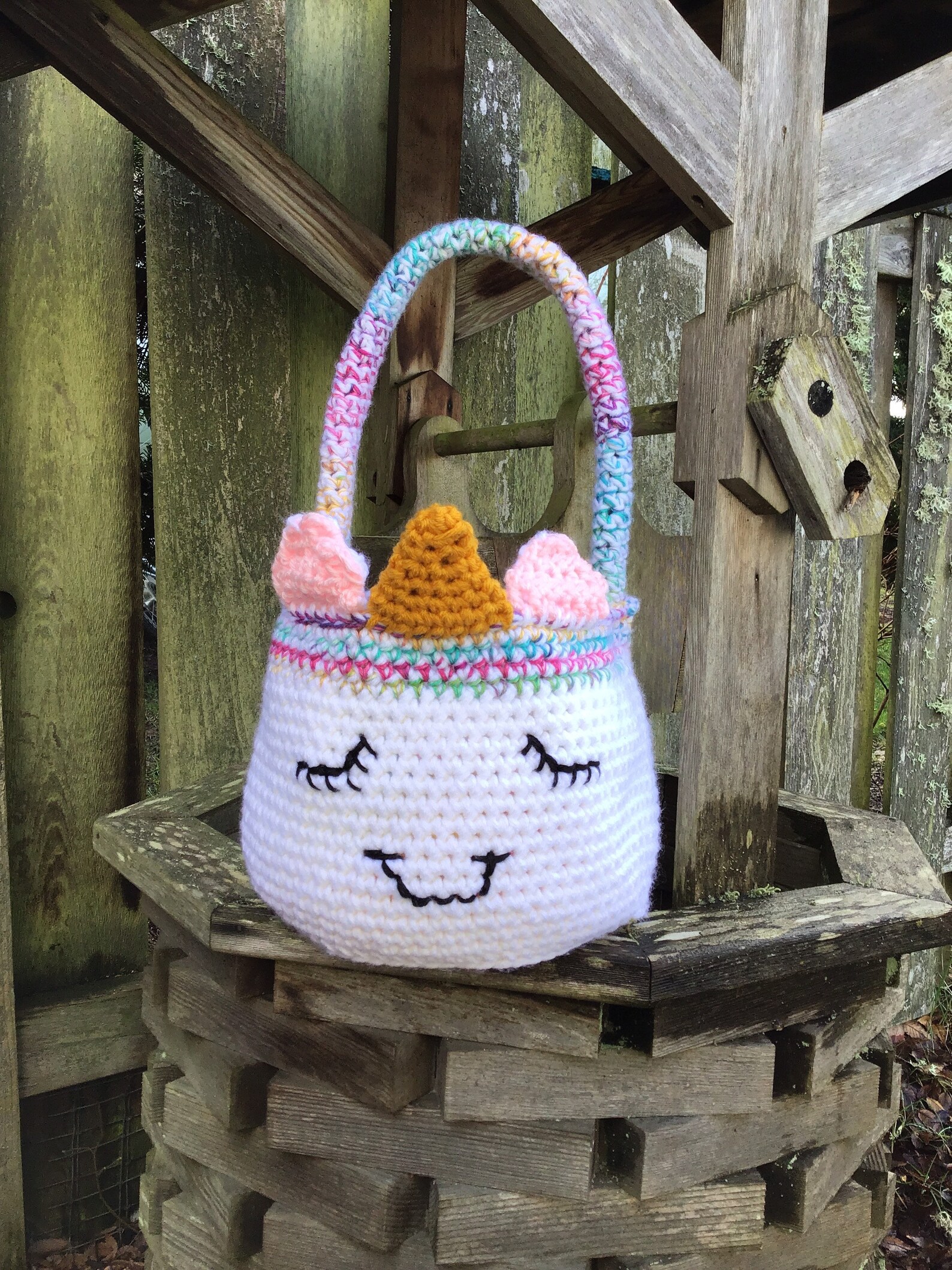 Unicorn Basket Crochet Unicorn Basket Handmade Unicorn Etsy