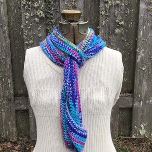 Crochet Multicolor Infinity Scarf, Colorful Infinity Scarf image 5