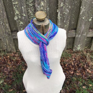 Crochet Multicolor Infinity Scarf, Colorful Infinity Scarf image 8