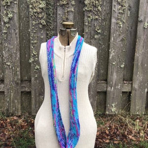 Crochet Multicolor Infinity Scarf, Colorful Infinity Scarf image 9