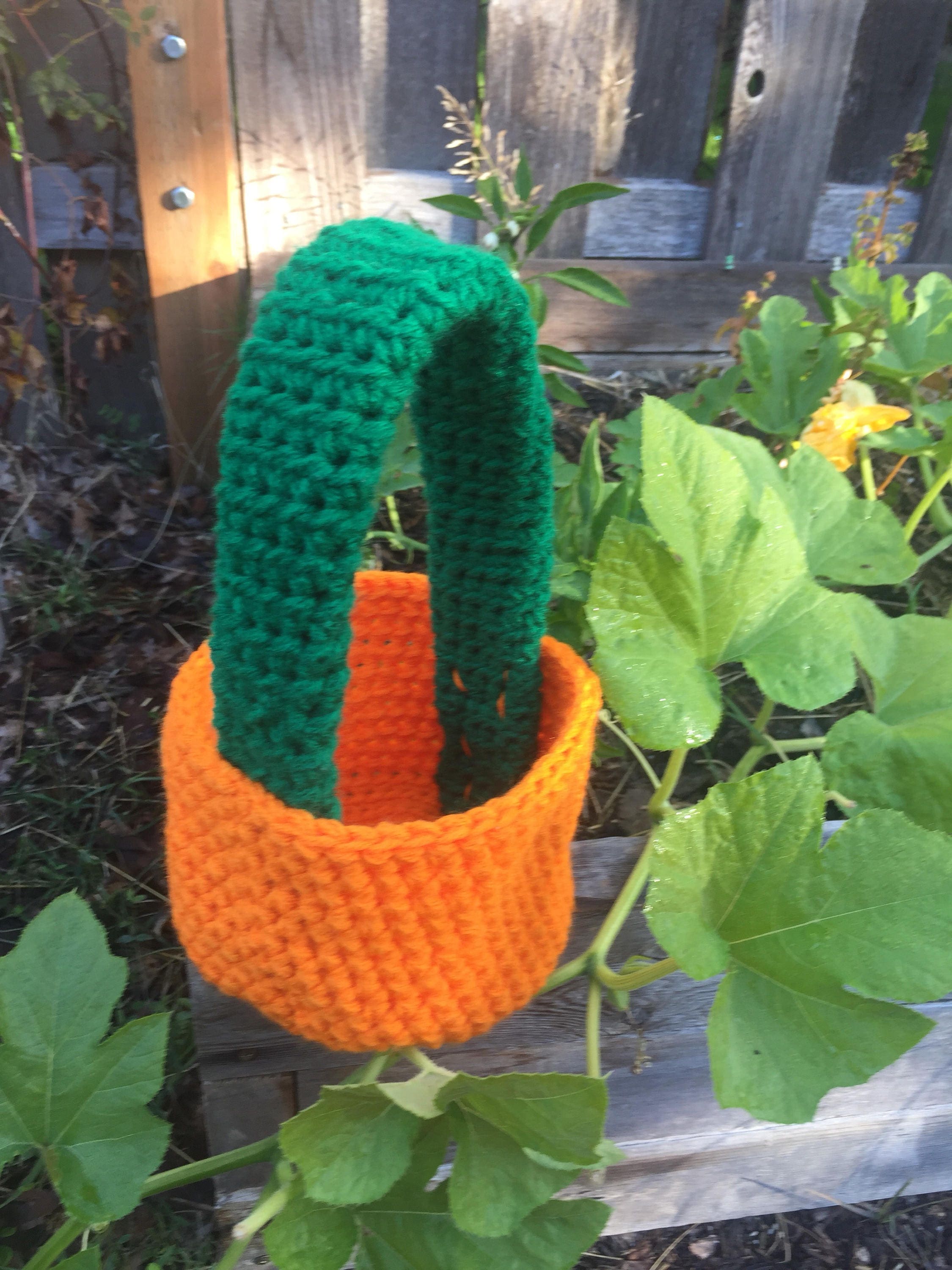 Pumpkin Themed Basket, Crochet Pumpkin Basket, Halloween Trick or Treat