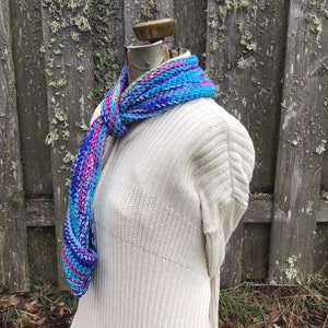 Crochet Multicolor Infinity Scarf, Colorful Infinity Scarf image 6