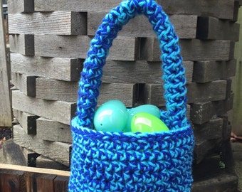 Crochet Basket, Handmade Baskets, Holiday Basket, Baby Shower Basket for boys, blue basket