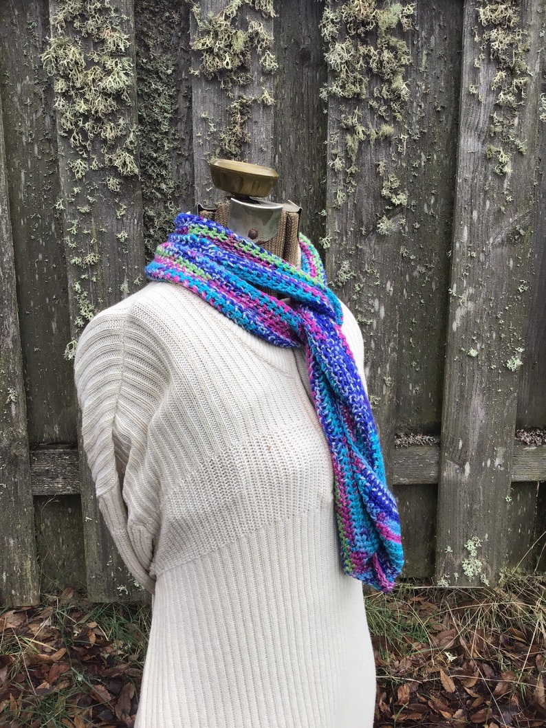 Crochet Multicolor Infinity Scarf, Colorful Infinity Scarf image 7
