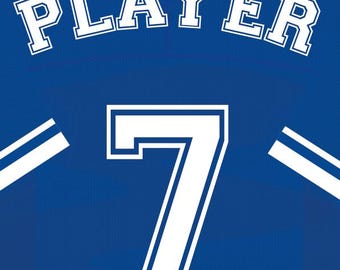 Impresión de camiseta de fútbol personalizada: Arte mural con nombre y número personalizados
