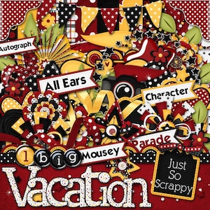 Big Mousey Vacation Digital Scrapbook Kit  - Digital Scrapbooking