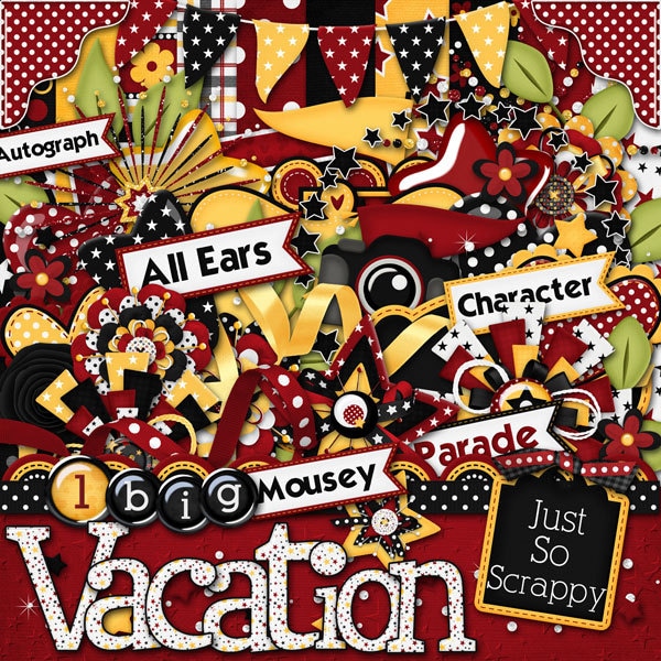 Big Mousey Vacation Digital Scrapbook Kit  - Digital Scrapbooking