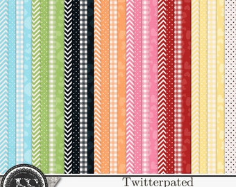 May include: A digital paper pack with 20 different patterns. The patterns include gingham, chevron, polka dots, and hearts. The paper pack is titled "Twitterpated Pattern Papers".