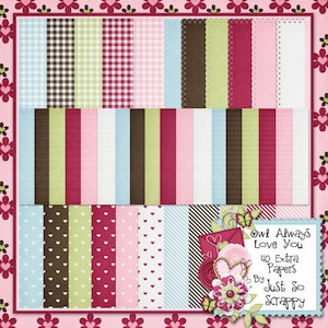 Owl Always Love You Digital Scrapbook Kit Extra Papers Pack - Digital Scrapbooking