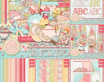 Tea For Two Digital Scrapbook Kit Collection - Digital Scrapbooking