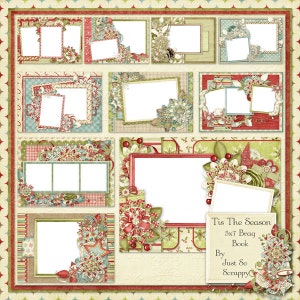 Boże Narodzenie, Święta, To jest ten sezon, 5x7 Brag Book, Natychmiastowe pobieranie, Zestaw do cyfrowego scrapbookingu, Scrapbooking