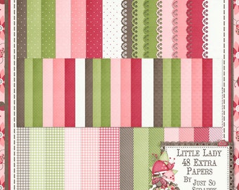 Kit de scrapbooking numérique Little Lady Pack de papiers supplémentaires - Scrapbooking numérique