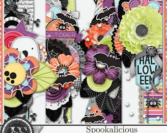 Spookalicious Halloween 12 inch Page Borders Elements and Embellishments for Digital Scrapbooking