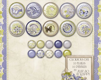 Glorious Day Digital Scrapbook Kit Flairs - Digital Scrapbooking