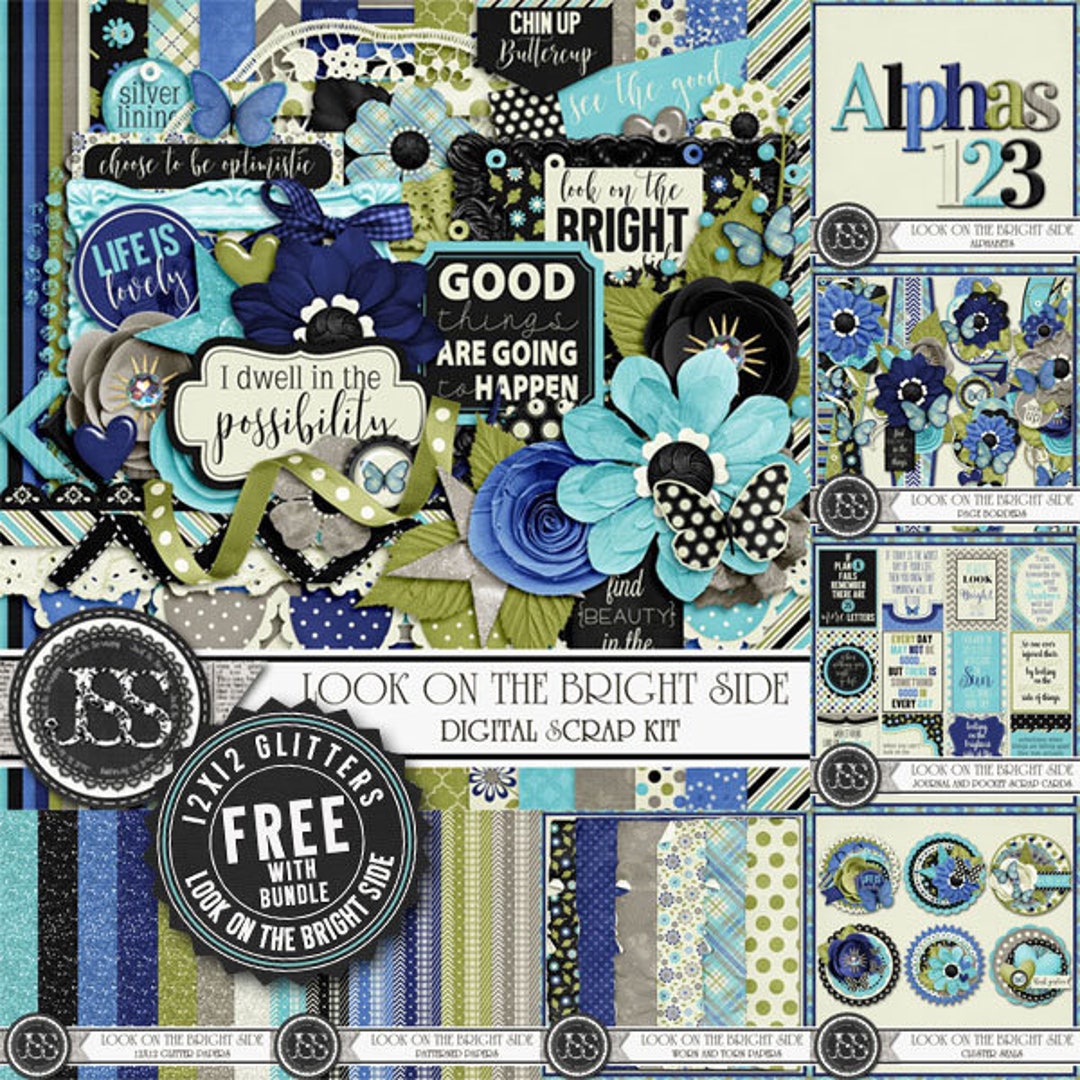 Look on the Bright Side 12x12 Digital Scrapbook Kit Bundle - Etsy