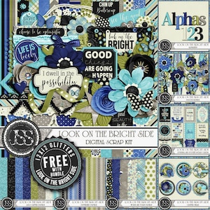 Look On The Bright Side 12x12 Digital Scrapbook Kit Bundle