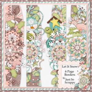 Let It Snow Digital Scrapbook Kit Page Borders - Digital Scrapbooking