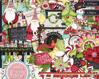 Christmas,Holiday,Santa,Up On The Housetop Digi Scrap Kit, Digital Scrapbooking, Scrapbook
