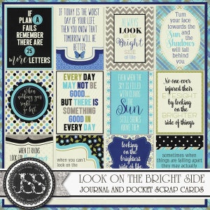 Look On The Bright Side 3 x 4 pochettes Kit de scrapbooking numérique Elements pour cartes