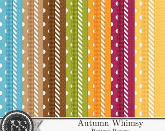 Zestaw do cyfrowego scrapbookingu Autumn Whimsey 12x12 Pattern Papers, jesień