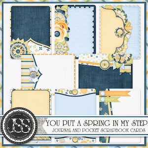 Dagboekkaarten - Je steekt een veer in mijn stap Dagboek en Pocket Scrapbooking Kaarten Digitale Scrapbook Kit