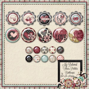 Mon kit de scrapbooking numérique bien-aimé Flairs Bottlecaps and Pebbles - Scrapbooking numérique