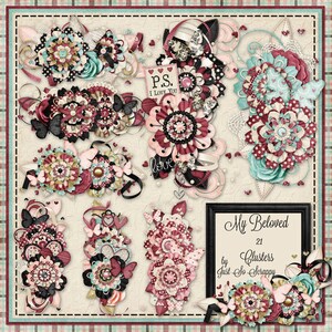 Grappes de kits de scrapbooking numérique My Beloved - Scrapbooking numérique