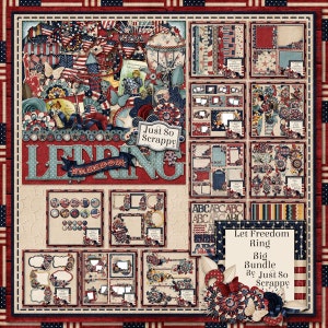 Let Freedom Ring Fourth Of July Collection Digital Scrapbook Kit - Digital Scrapbooking