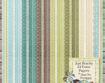 Kit de scrapbooking digital Just Beachy con papeles adicionales - Scrapbooking digital